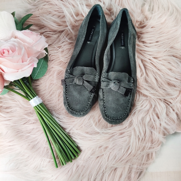 Alex Marie Shoes - Alex Marie grey suede moccasin loafers